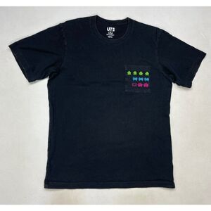 Uniqlo The Game By Taito Pocket T-shirt Men Medium Black Short Sleeve